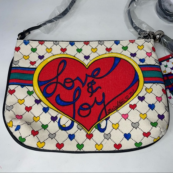 Brighton Love & Joy Pouch Crossbody Canvas Purse with Tassel NWT - Picture 6 of 8